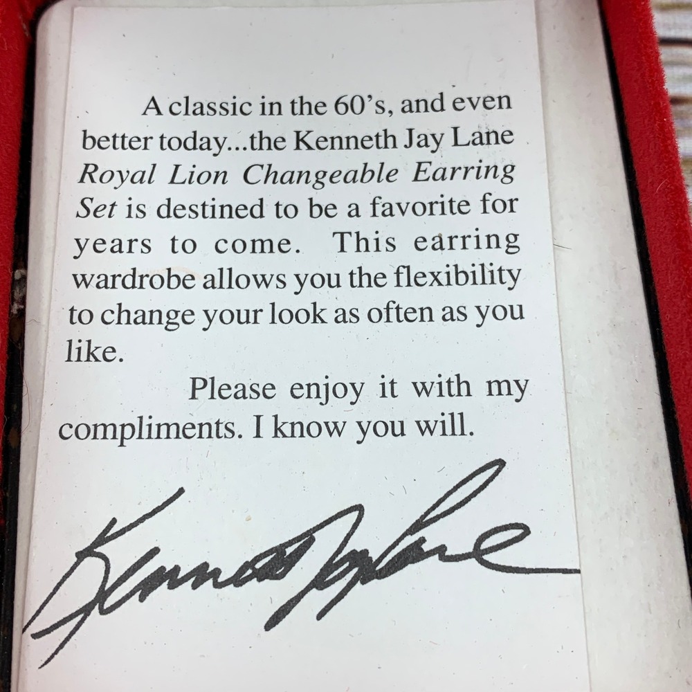 Kjl Kenneth Jay Lane Royal Lion Changeable Earrin… - image 2